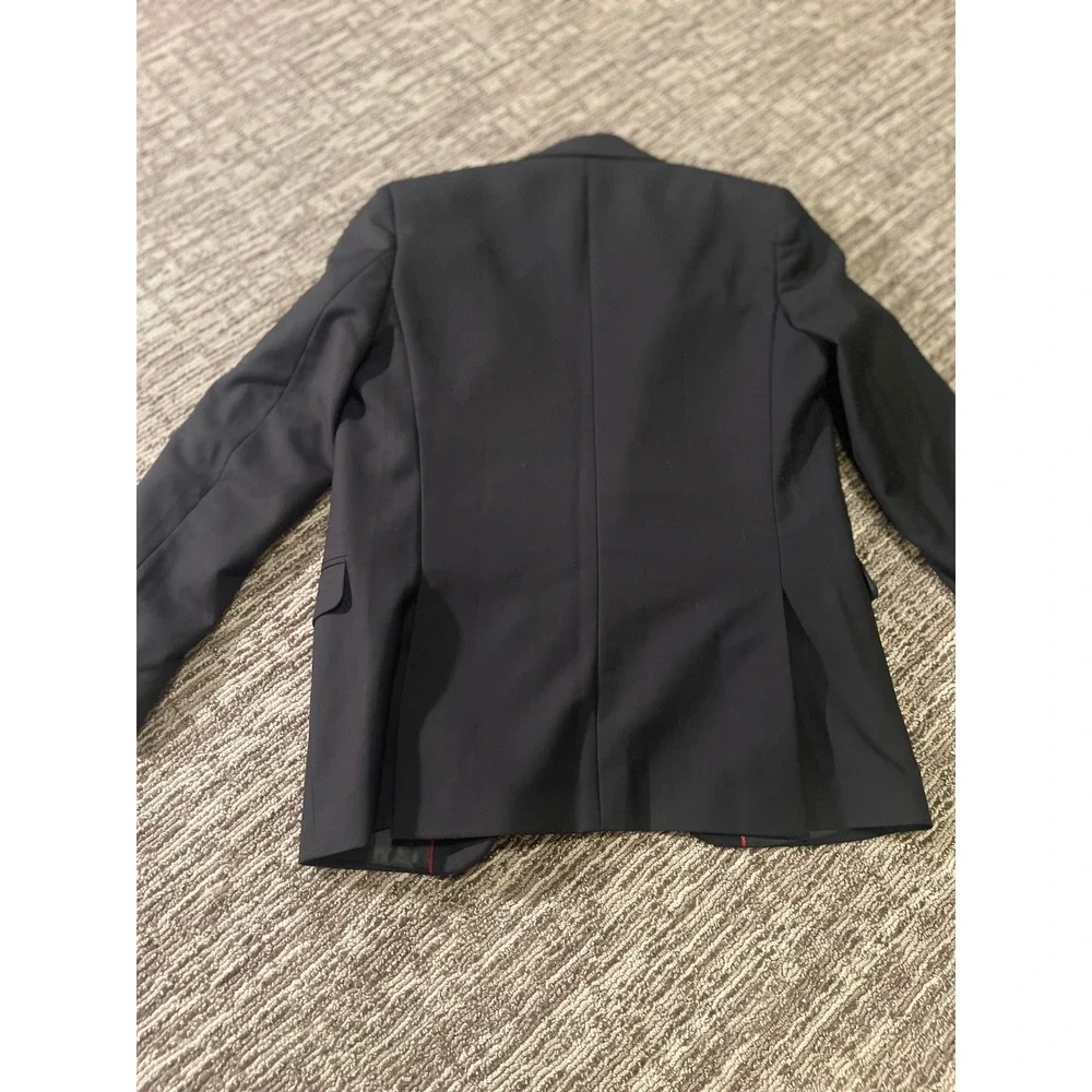 Boys Black Suit Jacket Blazer and White Dress Shirt Set Formal. Size 10
